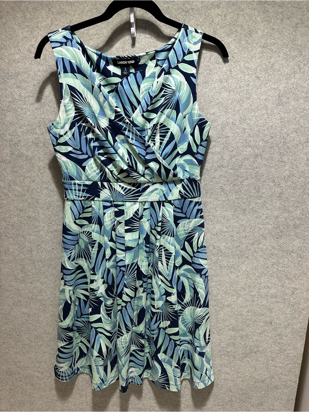 Lands' End Women's Sleeveless Fit and Flare Wrap Dress